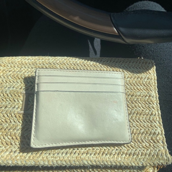 ♦️Kate Spate Cream Quilted Leather Diamond Cardholder - Picture 2 of 3
